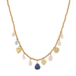 Glass & Multi Charm CCB Ball Necklace